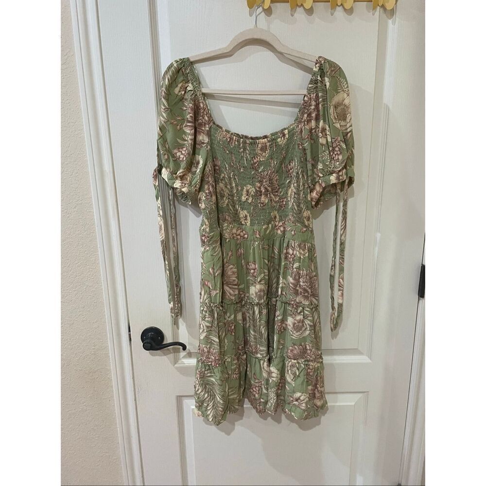 Agua Bendita Women’s Target Dress Floral Boho Midi Summer Vacation Resort